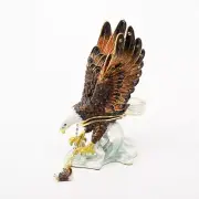Kingspoint Designs Majestic Fishing Bald Eagle Trinket Box w/ Matching Necklace