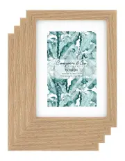 [Cooper & Co] 15x20cm Matt to 10x15cm Set Of 4 Photo Frames in Oak