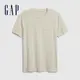 Gap 男裝 復古水洗圓領短袖T恤-米色(440773)