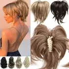 Messy Bun Hair Piece Bendable Claw Clip Ponytail Updo Extensions Straight Curly