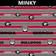 NCAA University of Georgia Minky Chamois GA-1343 Fabric by the Yard