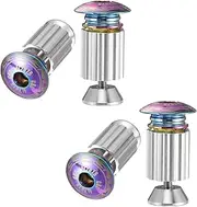 uxcell 2 Pair Bike Handlebar End Plugs Aluminum Bar End Caps 18-20mm Adjustment Expanding Locking with Screw for MTB Road BMX Fixed Gear Bike, Multicolor