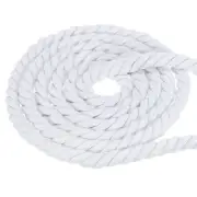 1/2inx98ft Twisted Cotton Rope 3 Strand Tug of War Rope with Sealing Tape White