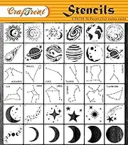 CrafTreat 36 Pcs Zodiac Sign Set Stencils for Painting on Canvas, Wall Art, Journal Notebook, Furniture & Room Decor - Reusable 3X3 Inches Zodiac Symbol Stencils for Home Decor - Scrapbooking Supplies