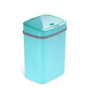 3 Gal. Motion Sensor Teal Blue Rectangular Shape Plastic Trash Can