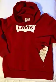 Youth Unisex Levi's Red Pullover Hoodie Size L 7