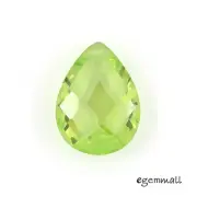 2 Cubic Zirconia Flat Pear Briolette Pendant Beads 12x16mm Apple Green #96210