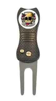Bart Simpson Skull Golf Ball Marker + Premium Switchblade Divot Tool