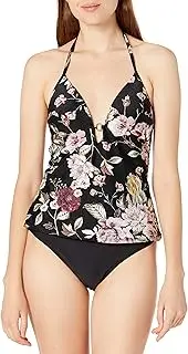 [RACHEL Rachel Roy] Women's Strap with Circle Ring Halter Tankini Top