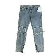 One Teaspoon Jeans Blue Malt Freebirds Distressed Ripped Boho Tapered Size 27