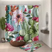 Art Painting Cactus Flowers Shower Curtain