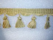 6 yards TASSEL FRINGE 3" - BEIGE - Upholstery Drapery Curtain Fabric Trim