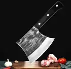 Full Tang Handmade Cleaver Knife Forged Steel Copper Handle Chop Bones Butcher L