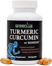 GreenIVe - Turmeric Curcumin with BioPerine - CurcuWin 46X Higher Absorption - Exclusively on Amazon