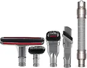 Hygieia Accessory Tool Kit with Extension Hose for Dyson V6, DC29, DC37, DC39, DC54 & More Vacuum Cleaners, Attachment Kit for Dyson Car Cleaning Kit with Brushes (5 in 1 kit)