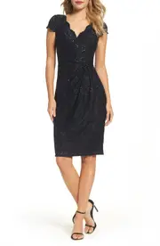 Adrianna Papell Sequin Lace Sheath Dress
