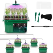 Self-Watering Seed Starter Tray - Kit with Grow Light and Humidity Dome, 6-Pa...