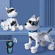 Aokid Toy Remote Control Robot Dog, RC Voice Control Dog Toy Electronic Pets Dancing Programmable Smart Puppy Toy Act Like Real Dogs Gift Toy for Girls & Boys Ages 2,3,4,5,6,7,8,9,10 Years