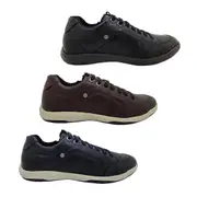 Reva Hulk Mens Shoes Leather Casual Flats Lace Up Zip Comfort Shoes