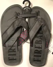 Fireball Whisky Black Flip Flops Med 8/9