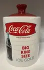 Retro Coca Cola Cookie Jar Big King Size Pop Soda Bottle Stripes Collector Coke