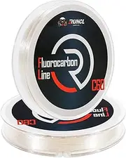 RUNCL 100% Pure Fluorocarbon Fishing Line, RC60 Clear Fluorocarbon Leader Line, 4-50lb, 50-150yds, Virtually Invisible with Added Sensitivity, High Strength, Abrasion-Resistant, Fast-Sinking