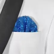 NEW - Men's Sequin Pre-Folded Pocket Square Insert - French Blue