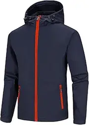 [JEShifangjiusu] Men'S Windbreaker Jacket Lightweight Water-Resistant Breathable Windproof Hooded Wind Coat Hiking Running