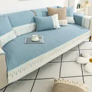 90-70cm Feather Embroidery Quilted Couch Cover - Blue