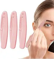 Small Eyebrow Trimmer - Stainless Steel Manual Eyebrow Shaver | Girls Portable Brow Razor, Women Travel Gear for Home, Daily Life, Business Trip