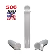 500 Silver 116mm Pop Top Tubes - Airtight Smell Proof Containers