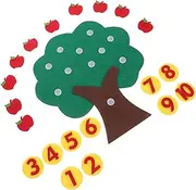 CLISPEED 1set Non-woven Tree Educational Toy for Preschool Interactive Math Learning Tool for Toddlers Fun Counting Game for Kindergarten Boys and Girls for Home and Classroom Use