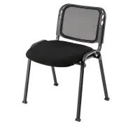 CostwaySet of 5 Meeting Room Chairs Stackable Waiting Room Chair-Black