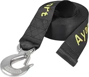 Ayaport Boat Winch Strap with Hook 2” x 20’ 6600lbs Breaking Strength Boat Trailer Strap Replacement for Marine Boat ATV Fishing Boat (Stainless-Steel Hook)