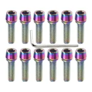 13PCS HENWUBEI Bike Stem Bolts M5X17Mm Titanium Alloy Bolts Screws with Washe...