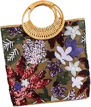 [Oshhni] Womens Tote Bag Fashion Rattan Bag for Leisure Dating Spring Summer Wedding Daily