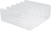 Yomiyuyr Desktop File Container, Clear Acrylic Document Sorter, Multifunction Office Folder Rack, 5 Compartments Desk Storage Holder