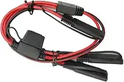 Battery Charging Cables, 2-Way Splitter SAE Connector, 1 to 2 SAE Connector Power Charger Adapter 16AWG 2ft 15A for Camp Trailer Solar Panels Battrey