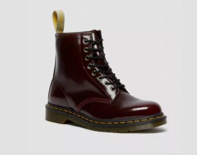 DR. MARTENS Vegan 1460 Size 39 W8/M7 Cherry Red Oxford Rub Off Lace Up Boots NWB