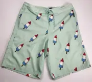 Airwalk Swim Trunks Mens S Board Shorts Mint Bomb Pop Popsicles Size S 13847