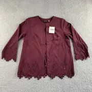 NWT Bob Mackie Wearable Art Jacket Womens Medium Faux Suede Cutout Pattern QVC