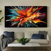 Modern Abstract Art with Chaotic Lines Unframed Canvas Painting for Living