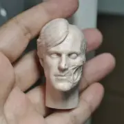 1/6 Male Head Burned Harvey Two-Face Unpainted Head Sculpt DIY Part Model
