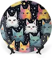 Decorative Ceramic Plates for Home Decor with Display Stand, Porcelain Plate for Home Decor, 7 Inch
