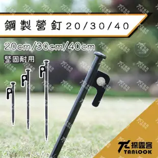 【Tanlook】鋼製加粗營釘30cm-10入組(地釘 帳篷釘 不鏽鋼營釘 大黑釘 天幕營釘)