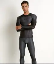 (SET) Under Armour Charged Compression MD LS Shirt + SM LS leggings Men Suit
