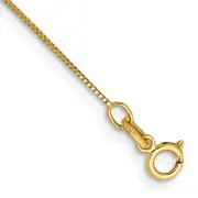 14K Yellow Gold 10 Inch .5mm Box With Spring Ring Clasp Anklet