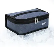 MIER Freezable Lunch Bag Frozen Mini Cooler Small Portable Insulated Lunch Box Freezer Snack Bags for Kids Adult Travel Work School, Bluesteel