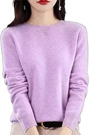 [Generic] Cashmere Sweaters for Women, Cashmere Crew Neck Long Sleeve Soft Pullover Sweater, Cashmere Cardigan Knit Sweater