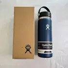 Hydro Flask 20 oz Wide Mouth Flex Cap Lid Indigo Blue Water Bottle Insulated
